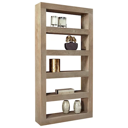 Transitional 94" Open Display Case with 5 Shelves