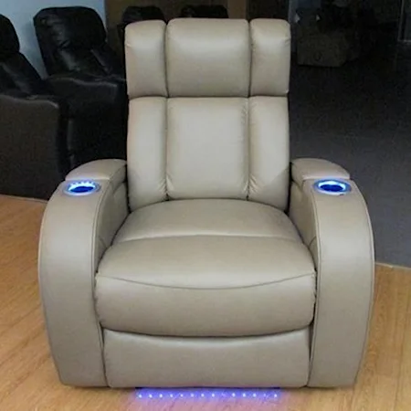 Power Recliner with Power Adjustable Headrest and Lighting Cupholders