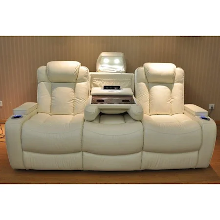 Power Reclining Sofa with Power Headrests and Drop-Down Table with Charging Ports