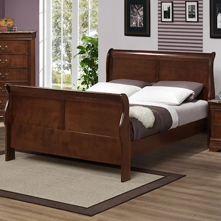 Twin Sleigh Bed with Curved Posts