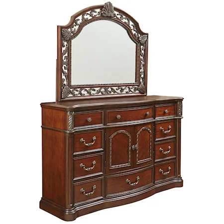 Drawer Dresser w/ Landscape Mirror