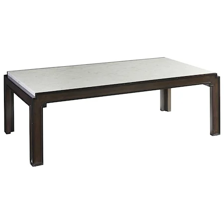 Doheny Rectangular Cocktail Table With Veneered Marble Top