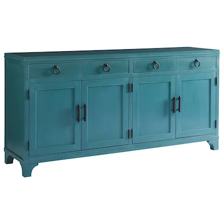 Bayside Four Door Buffet with Adjustable Shelves and Silverware Storage