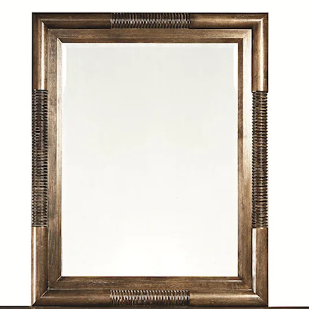 Rectangular Landscape Mirror with Wooden Frame
