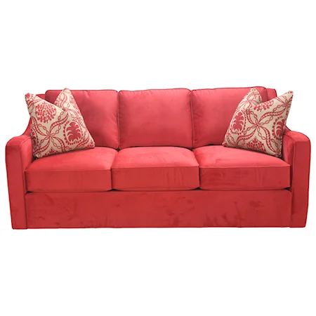 Casual Three Seat Sofa with Plush and Comfortable Cushions