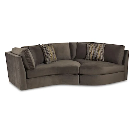 Transitional Two Piece Accent Sofa with Curved Shape