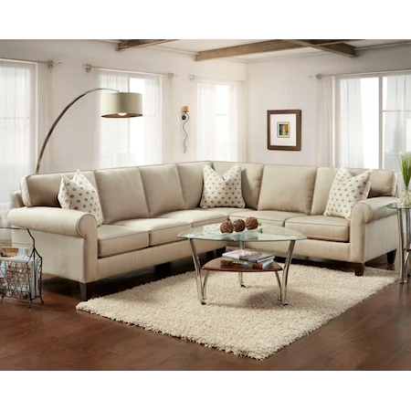 2-Piece Sectional with Rolled Arms