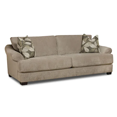 Casual Sofa with Rolled Arms