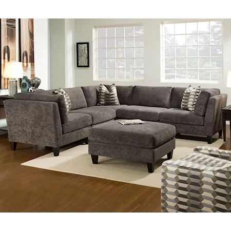 Contemporary Sectional with Tapered Legs