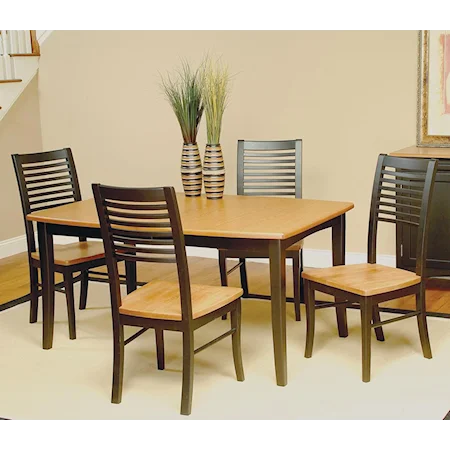 5-Piece Rectangular Leg Table & Chair Set