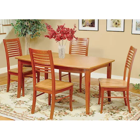 5-Piece Rectangular Leg Table & Chair Set