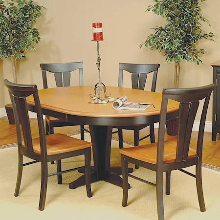 5-Piece Round Pedestal Table & Chair Set