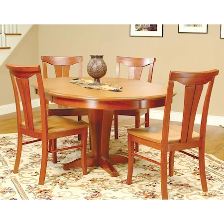 5-Piece Round Pedestal Table & Chair Set