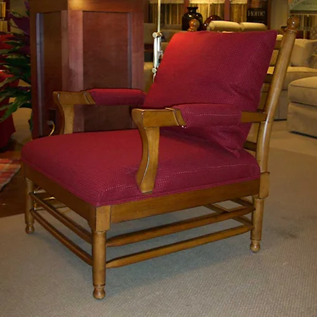 Exposed Wood Upholstered Cottage Chair
