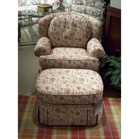 Semi-Attached Back Cottage Chair and Ottoman