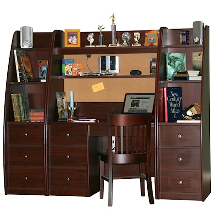 Youth Desk and Hutch With Storage Piers