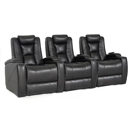 Three Seat Power Reclining Home Theater Sofa