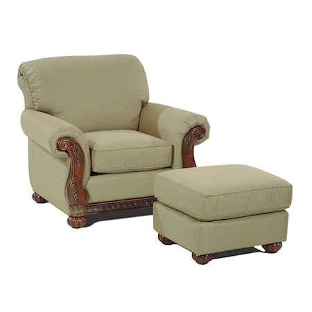 Upholstered Chair & Ottoman