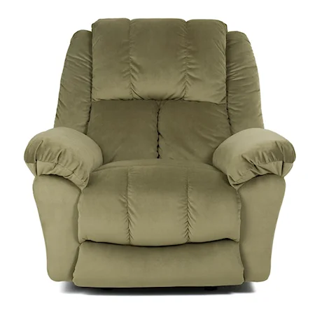 Casual Rocker Recliner with Pillow Arms