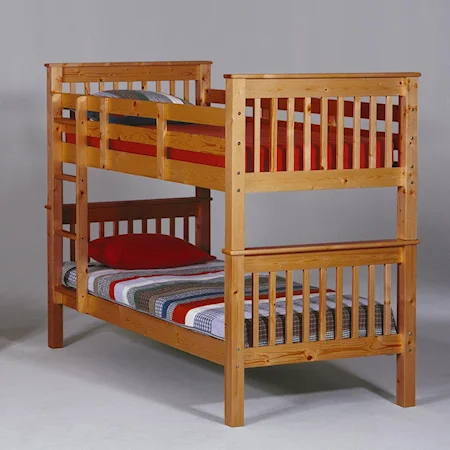 Honey Pine Twin Bunk Bed