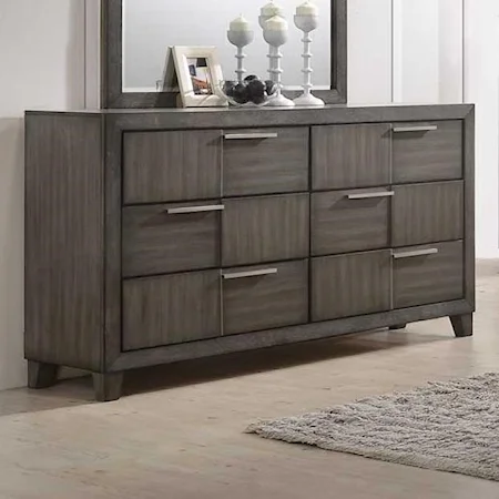 Contemporary 6 Drawer Dresser