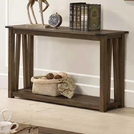 Sofa Table with Plank Look Top
