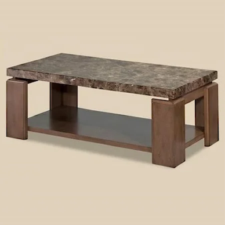 Contemporary Faux Marble Coffee Table