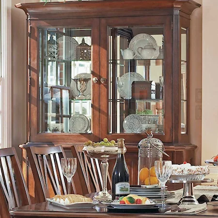 Two Glass Door, Two Wood Door China Cabinet