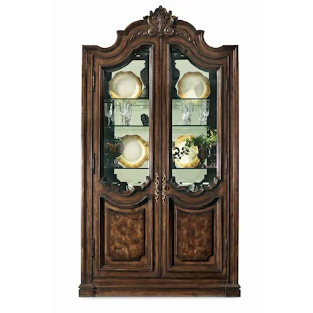 Curio Cabinet with Two Wood Framed Doors