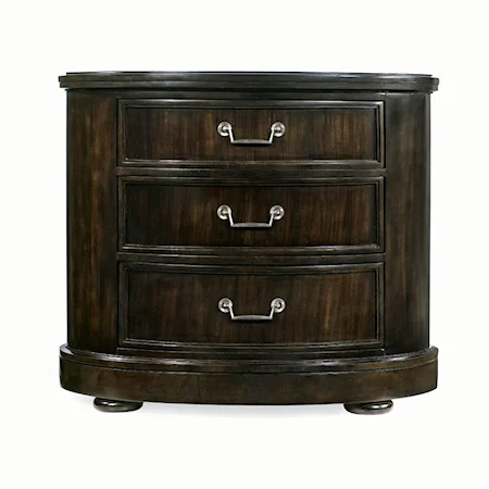 Three Drawer Oval Bachelor's Chest