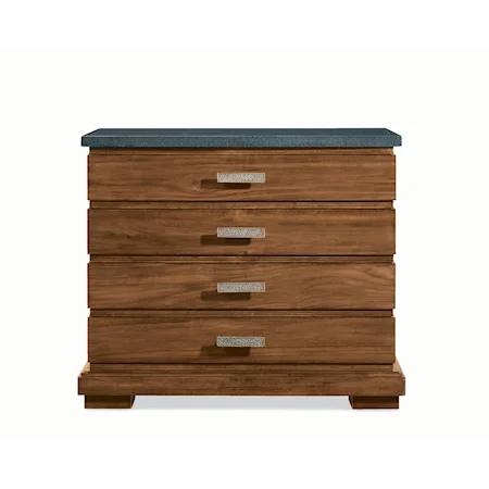 Four Drawer Stone Top Nightstand