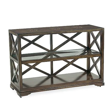 Console Table with Inset Glass Shelf