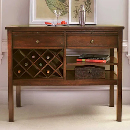 Two Drawer Wine Storage Console Table