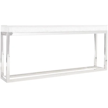 Solid Acrylic Top Console Table with Stainless Steel Base
