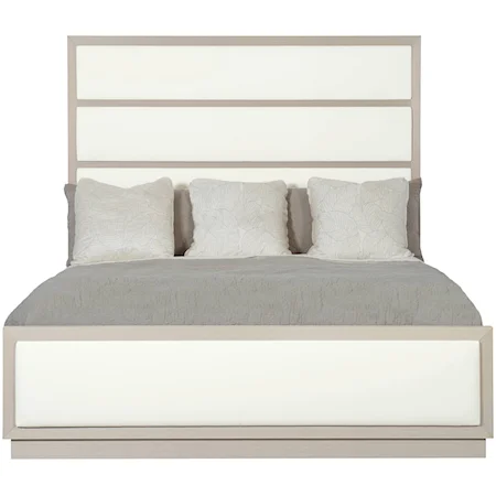 Contemporary King Upholstered Panel Bed