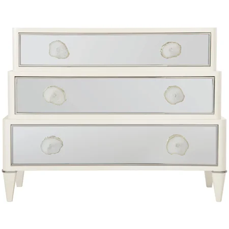 Transitional Drawer Chest with Geode-Inspired Pulls