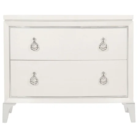 Transitional Nightstand with Hanging Drawer Pulls