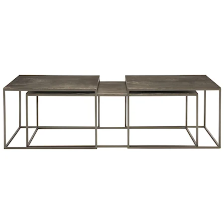 Set of 3 Metal Nesting Cocktail Table
