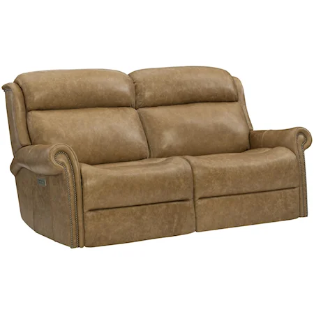 Traditional Power Reclining Loveseat with Power Tilt Headrests and USB Charging Ports