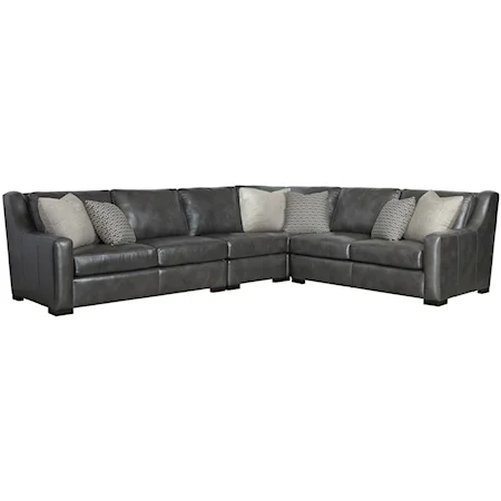 Contemporary Sectional with Spring Down Cushions