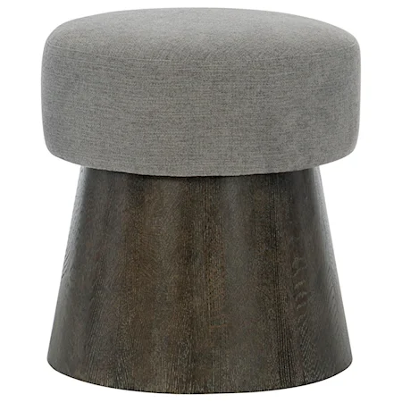 Contemporary Round Stool with Upholstered Seat