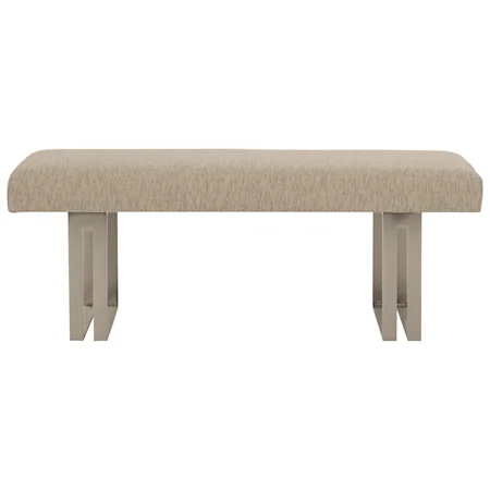 Upholstered Bench with Stainless Steel Pedestals