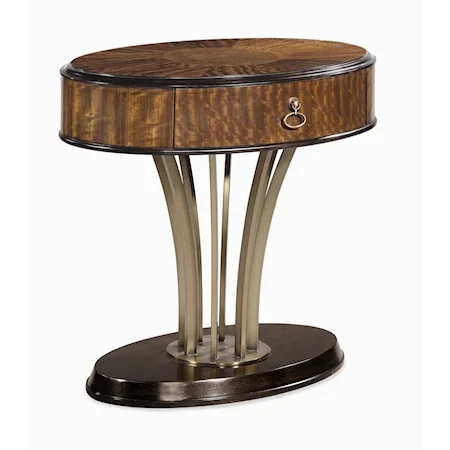 Oval Nightstand Accent Table