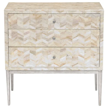 Herringbone Accent Chest with 3 Drawers