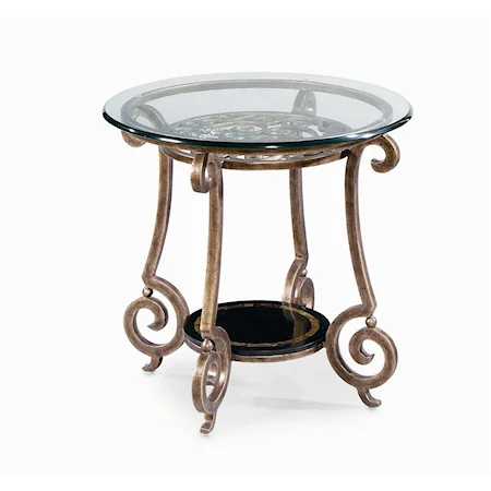 Round End Table Base & Glass Top