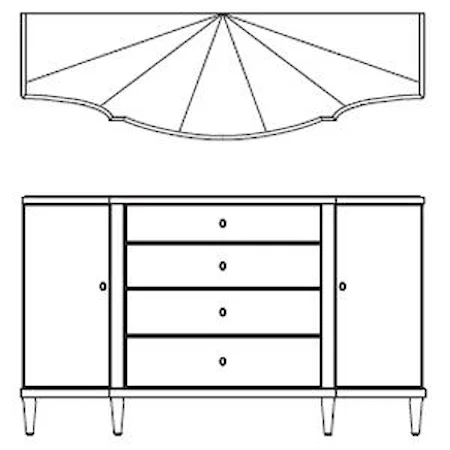 Buffet With Two Doors and Four Drawers