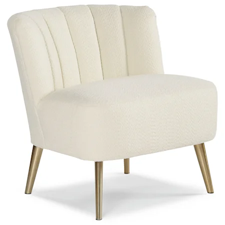 Contemporary Accent Barrel Chair with Metal Legs