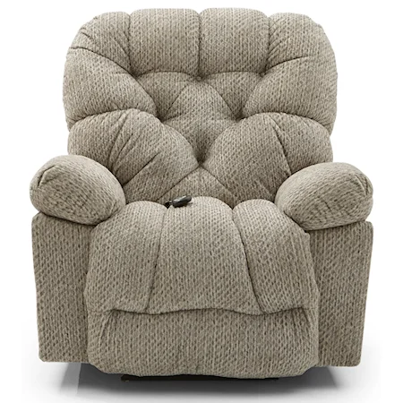 Casual Rocker Recliner with Tufted Back