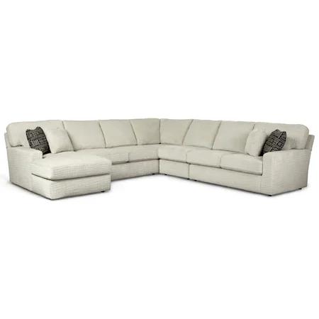 Casual 5 Piece Sectional Sofa with Built-In USB Port and LAF Chaise