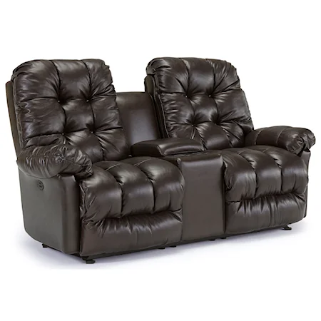 Power Space Saver Reclining Loveseat with Storage Console and Power Headrest